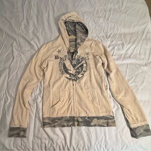 Billabong Beige Hoodie with Camouflage Accents
